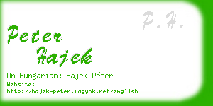 peter hajek business card